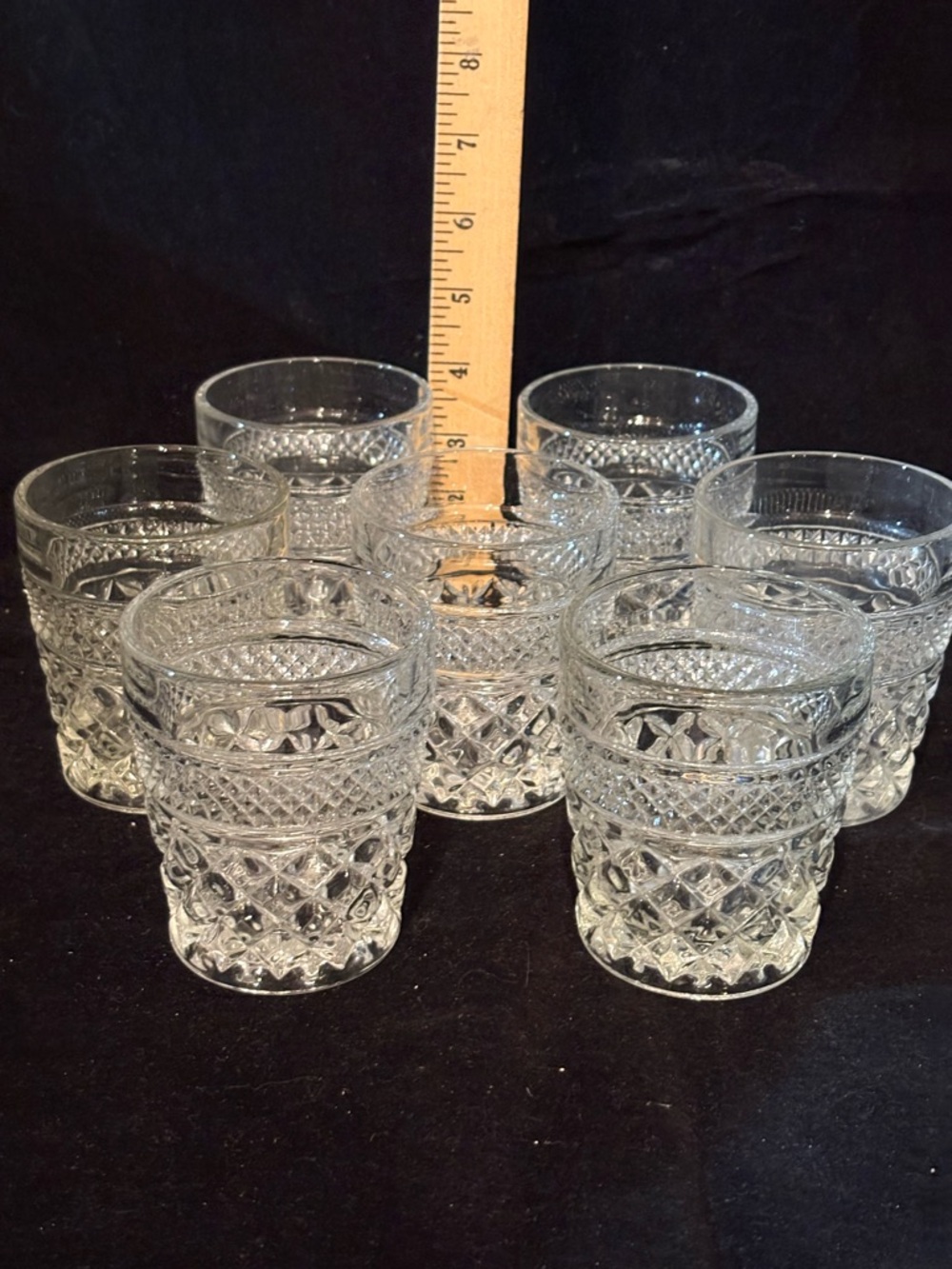 Anchor Hocking Wexford
 Clear Pressed Glass Tumbler Set of 7